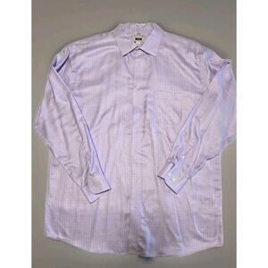 Joseph Abboud Mens Dress Shirt 2XL XXL Purple Non-iron 100% Egyptian Cotton